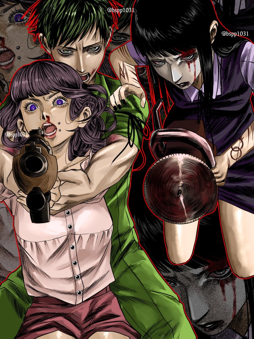 samarie, marina domek, and levi (fear and hunger termina) drawn by bspp1031