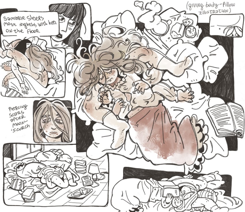 samarie, marina domek, and cocoon (fear and hunger termina) drawn by wombrion