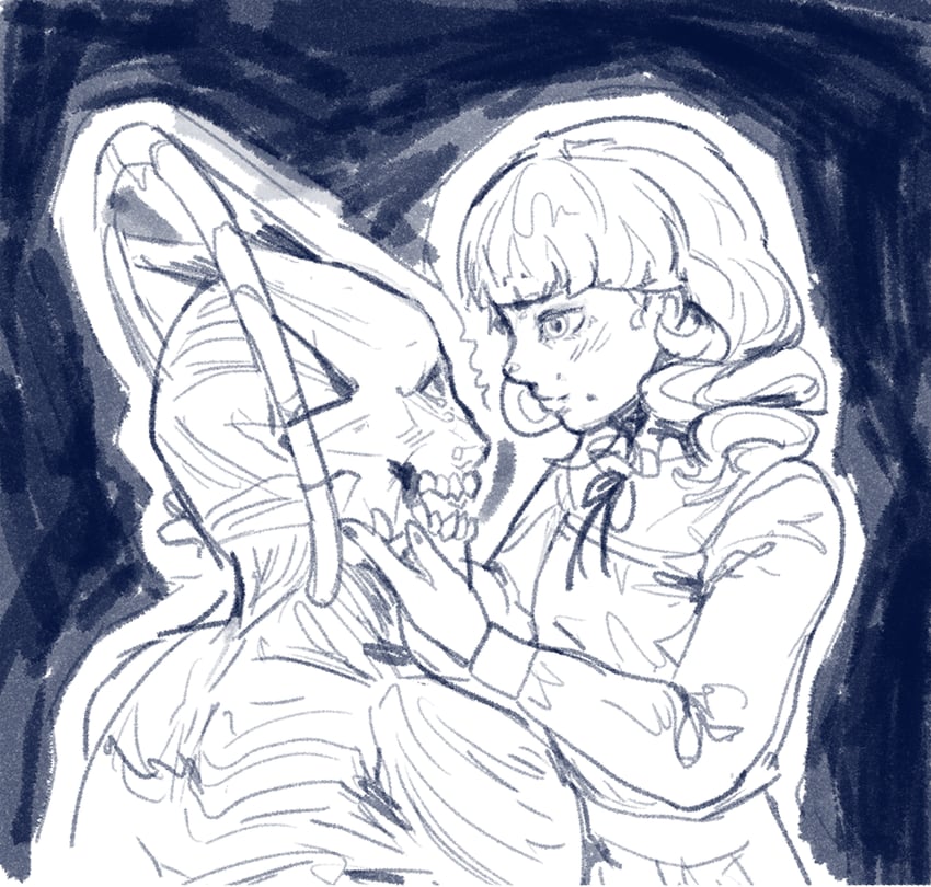 marina domek and dysmorphia (fear and hunger termina) drawn by chakadonb