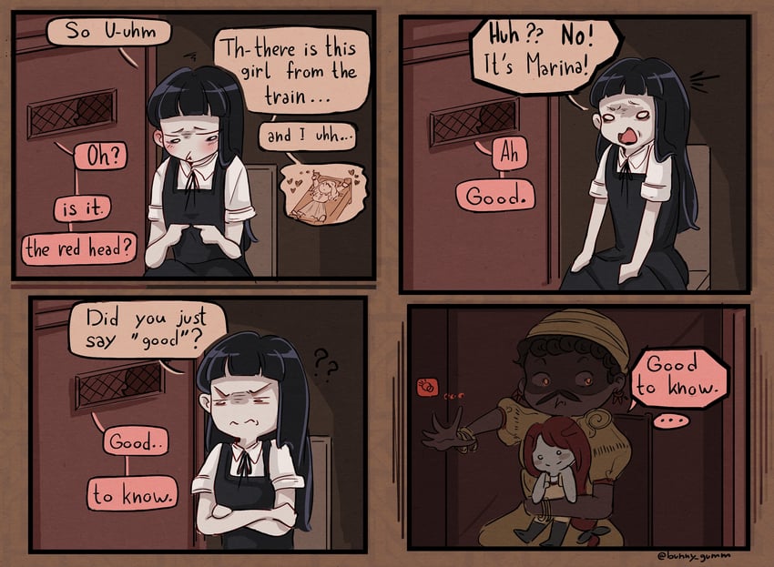 samarie, marina domek, abella, and o'saa (fear and hunger termina) drawn by bunny_gumm