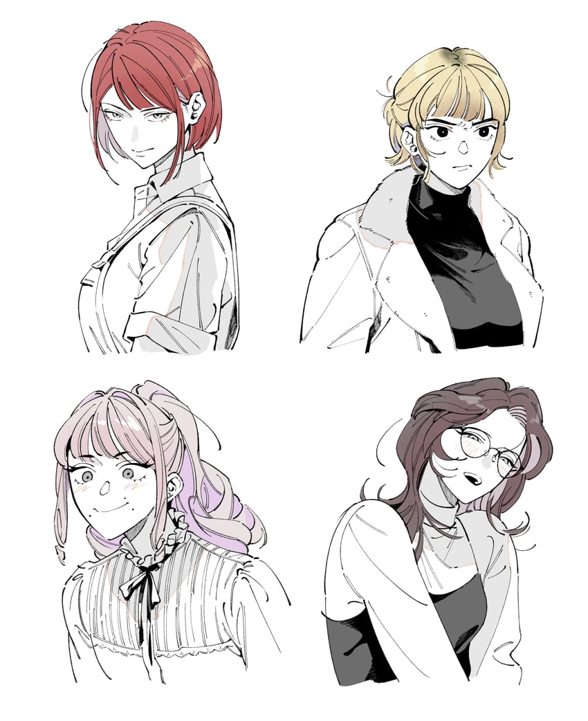 marina domek, karin sauer, abella, and olivia haas (fear and hunger termina) drawn by tamarl