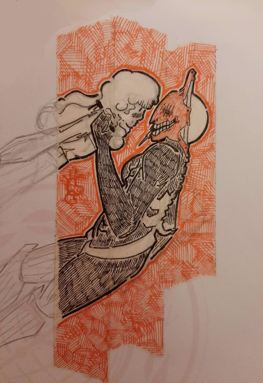 marina domek and dysmorphia (fear and hunger termina) drawn by maryhatestwt