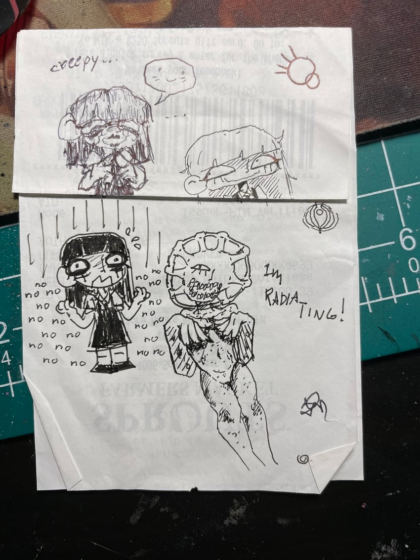 samarie, marina domek, and dysmorphia (fear and hunger termina) drawn by bapobabingo