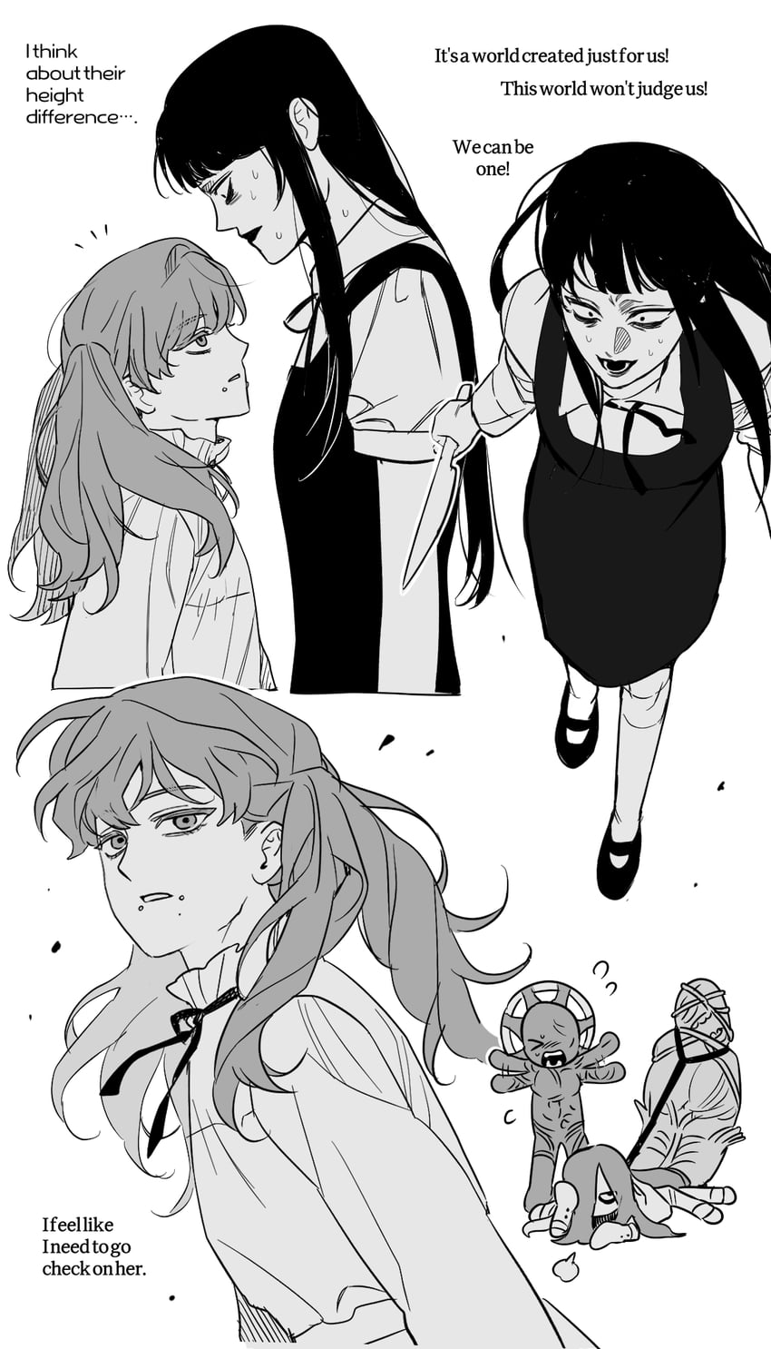 samarie, marina domek, dysmorphia, and cocoon (fear and hunger termina) drawn by aeong55